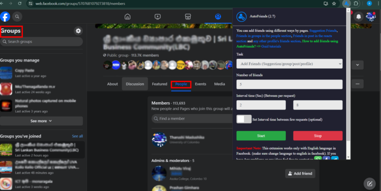 How to Use AutoFriends Extension to Add Friends from Facebook Groups ...